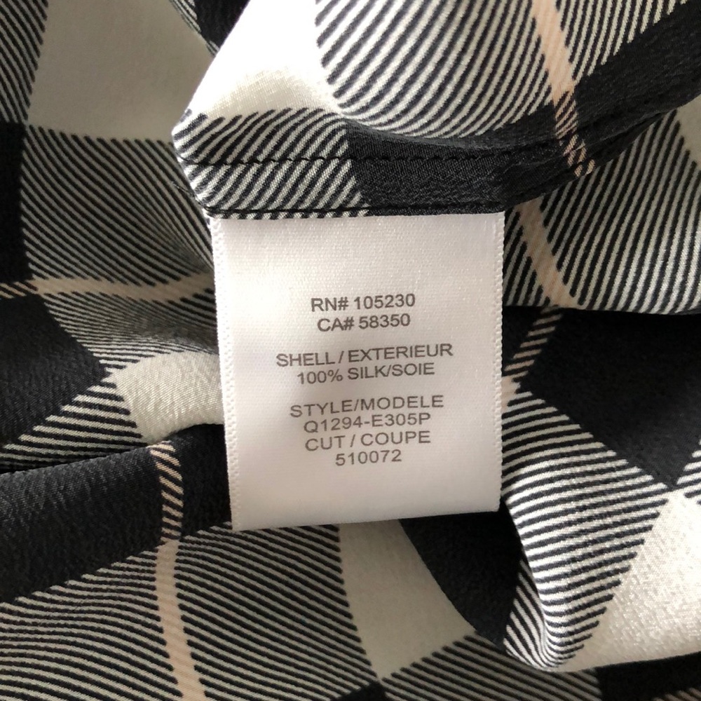 Equipment Plaid Silk Short Sleeve Blouse XS - Picture 6 of 6
